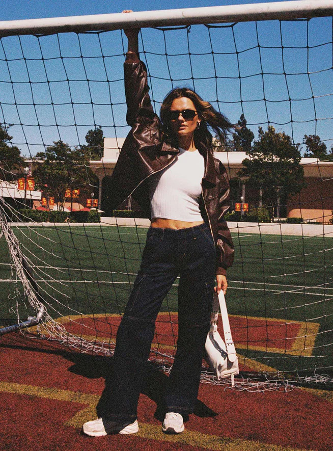 Goldsmith Faux Leather Bomber Jacket Brown | Princess Polly US