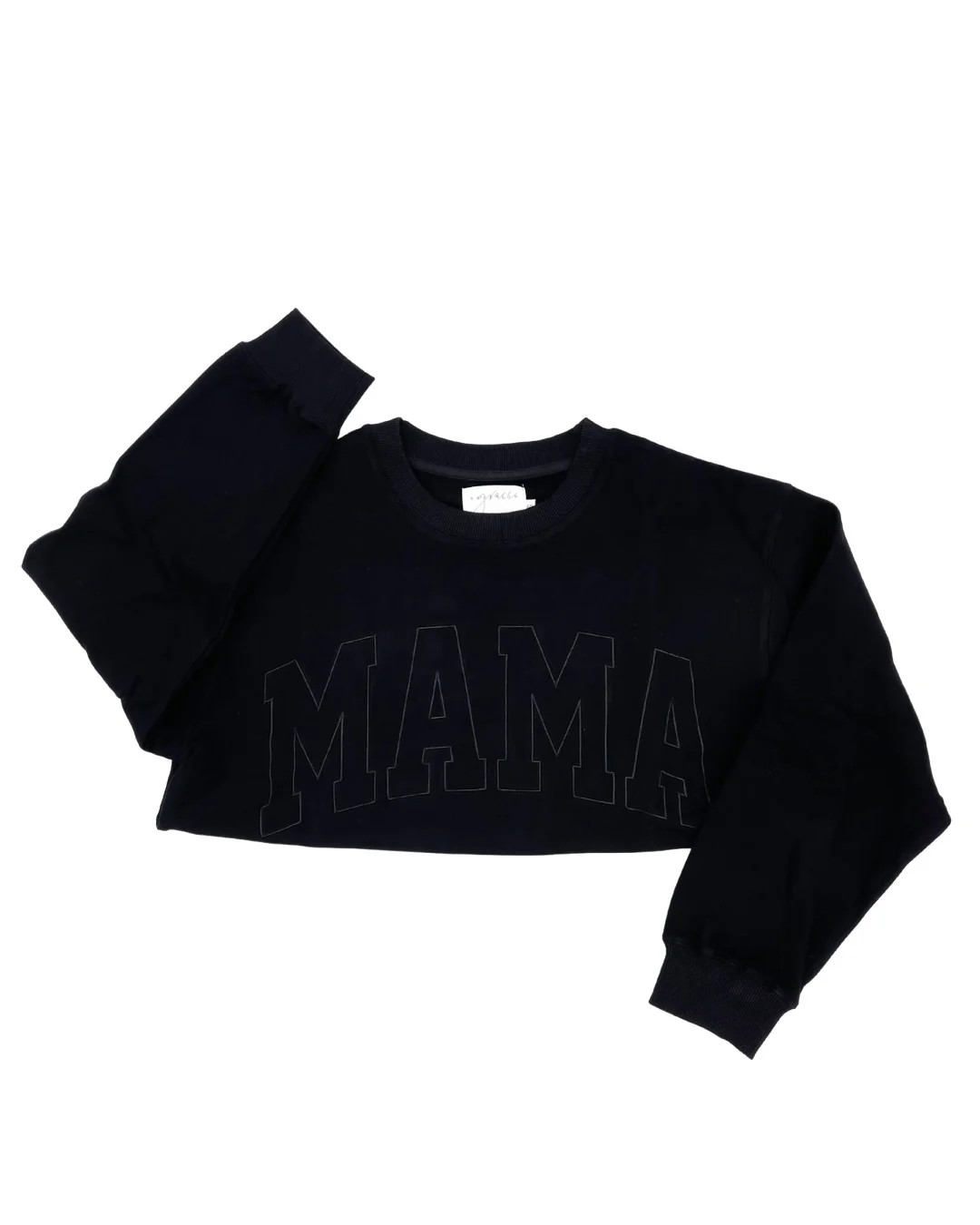 MAMA Drop Shoulder Crew - BLACK | Brooklyn Grace