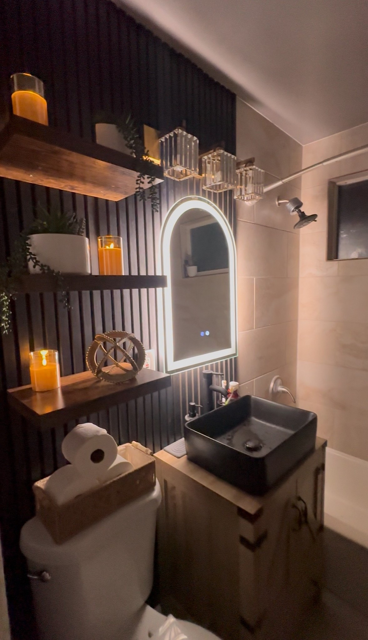 ✨ DIY Bathroom Transformation Reveal ✨
Turning my plain white box of a bathroom into a warm, moody, cozy retreat has been one of my favorite makeovers ever — and yes, I did it all by myself! From installing wall slats to adding a hard-wired LED mirror and styling it with vintage touches, this space finally feels like me.

The chandelier was a special antique-store find, but don’t worry — I rounded up similar options at all price points so you can recreate the look too.

Swipe or binge my feed to see the full journey from blank to beautiful. 🤍

#wallslat #bathroommakeover #diybathroom #bathroomremodel #bathroomdeco #ledmirror #DIY #homeimprovement #renovation #remodel #transformation #design #diyprojects #interiordesign #beforeandafter #home #lovewhereyoulive #moody #cozy #moodyaesthetic #cozyinteriors #secondhand #vintage #traditionalliving #homedecor #antiques #thriftedfinds #collectedhome #thrifting #affordabledecor #upcycle #sustainabledecor #facebookmarketplace #FBMP #estatesales #designinspo #Nashville #bathroominspiration #bathroomdesign


#LTKFindsUnder100 #LTKHome #LTKHoliday