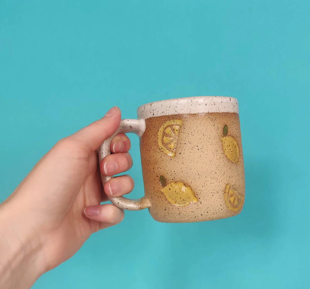 Handmade Ceramic Lemon Mug - Etsy | Etsy (US)
