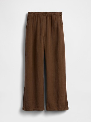 Cotton Gauze Easy Split-Hem Pants | Gap (US)