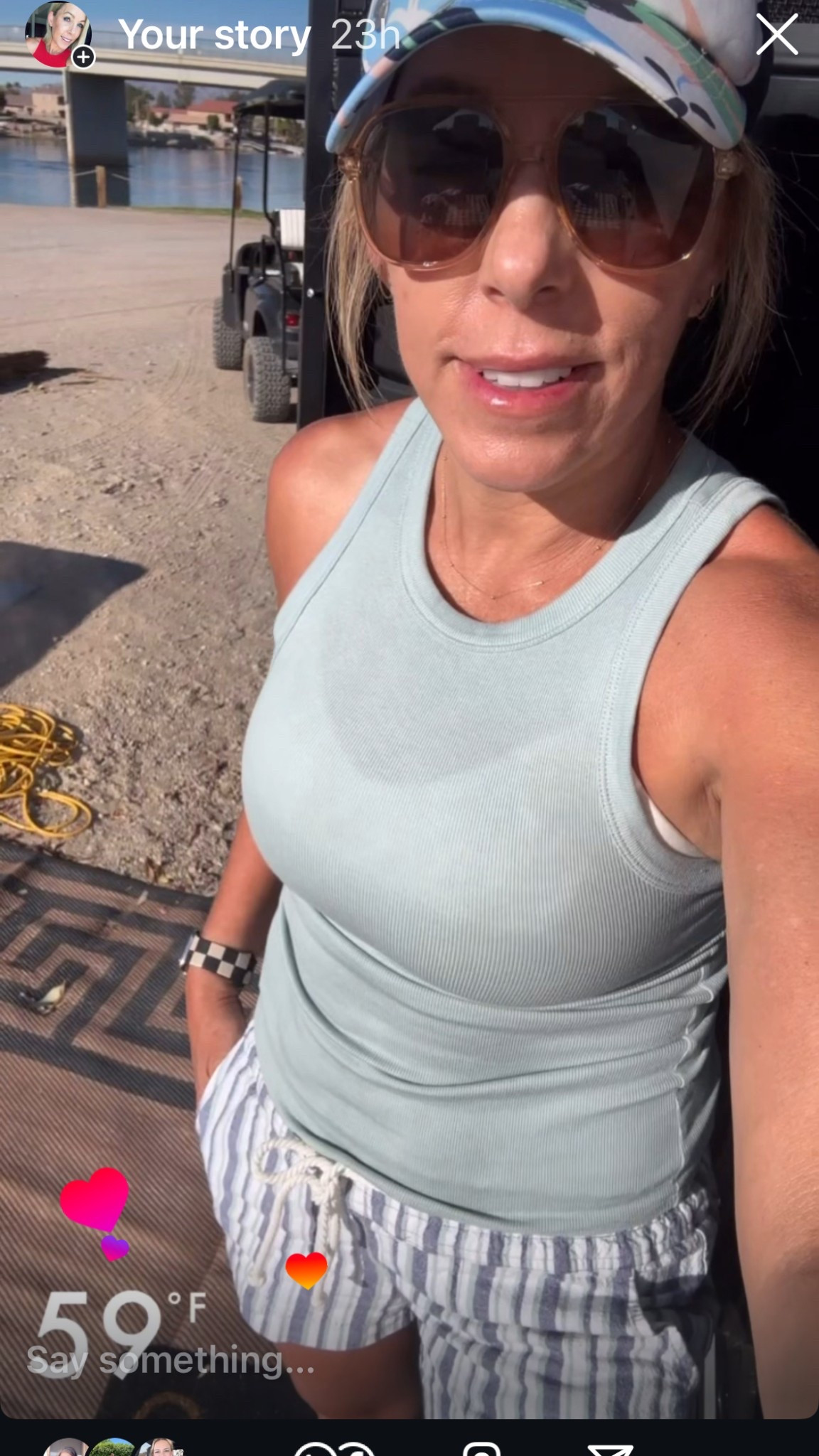 These cute Roxy shorts are so lightweight and comfortable — made from soft linen, they’re perfect for lounging around, camping, or spending a day on the river. I love how easy they are to throw on with a cute little tank top for a relaxed, effortless look.