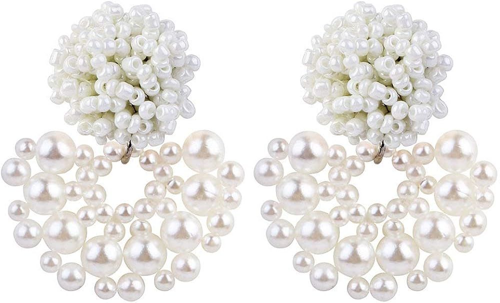 GGSDDU Hand-Woven Beaded Earrings For Women Summer Fashion Ear Jewelry Hypoallergenic Drop Earrin... | Amazon (US)