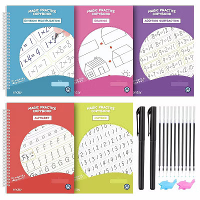 Enday Magic Grooved Writing Practice for Kids - 5 Books and Pens - Writing Practice for Kids Age 3-5, Grooved Handwriting Practice for Kids 5-7, | Target
