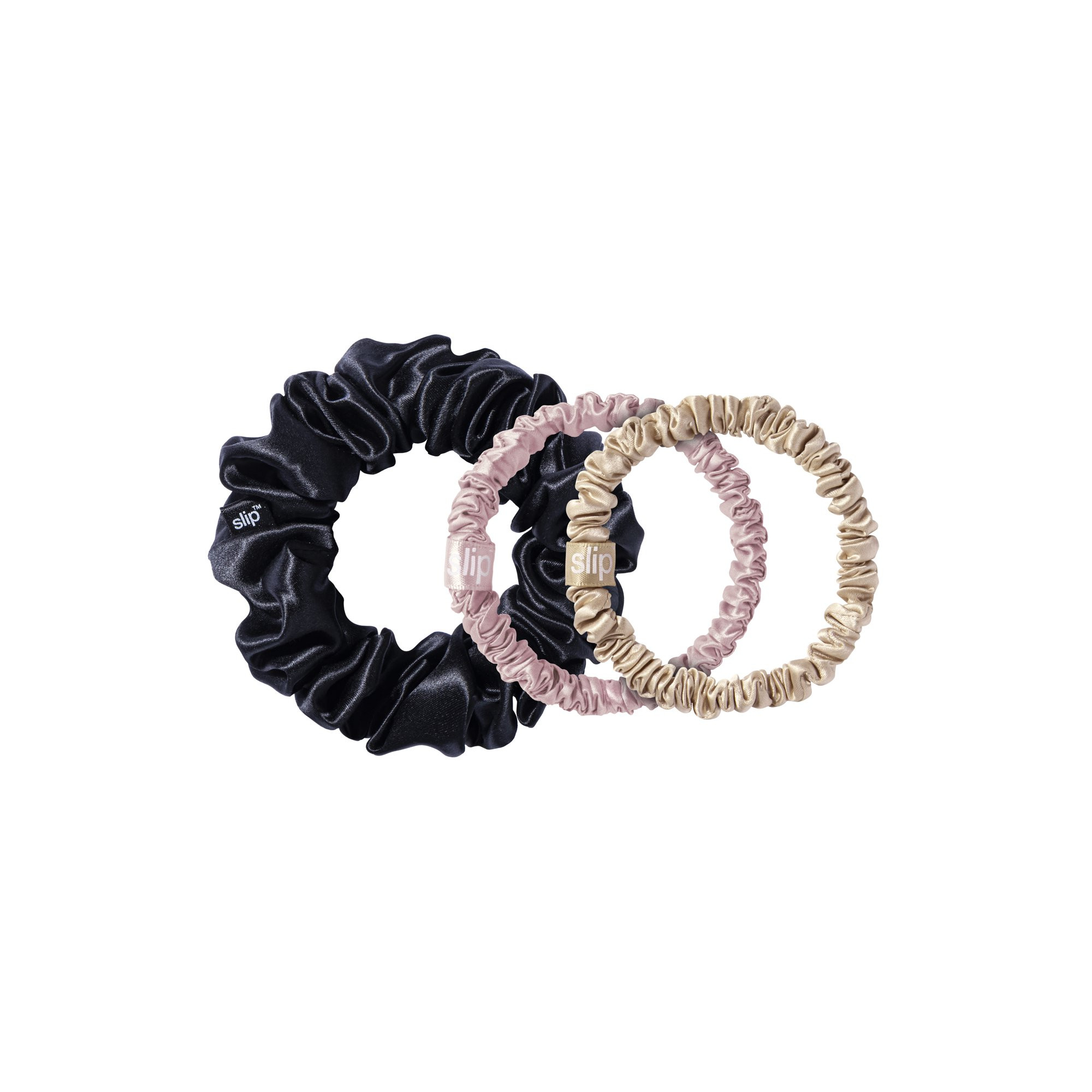 Slip Pure Silk Trio Scrunchies Hair Tie, Assorted Colors, 3 ct | Walmart (US)