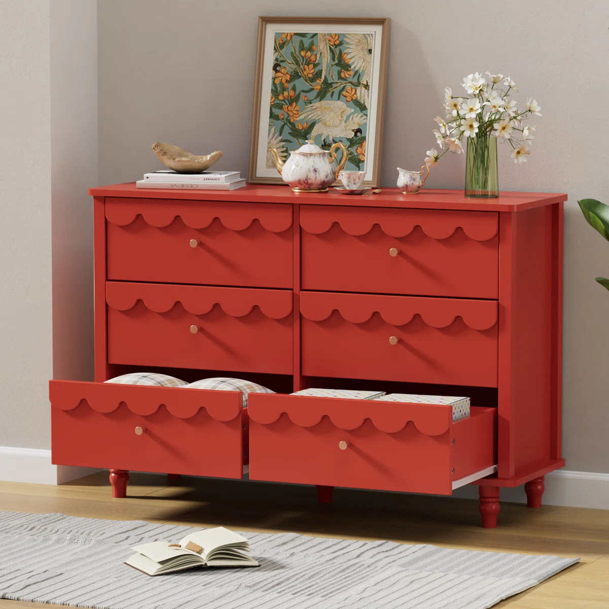 Dorlan 6 Drawer 43.1" W Laced Dresser | Wayfair North America