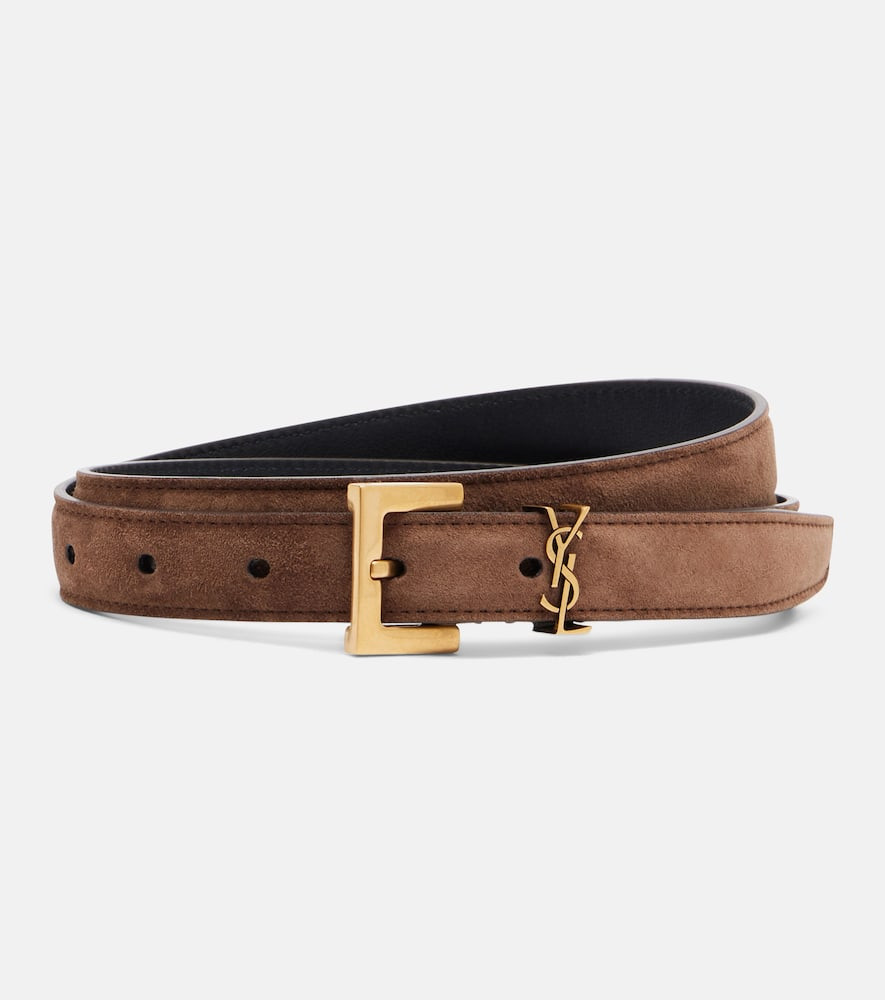 Saint Laurent Cassandre suede belt | Mytheresa (US/CA)