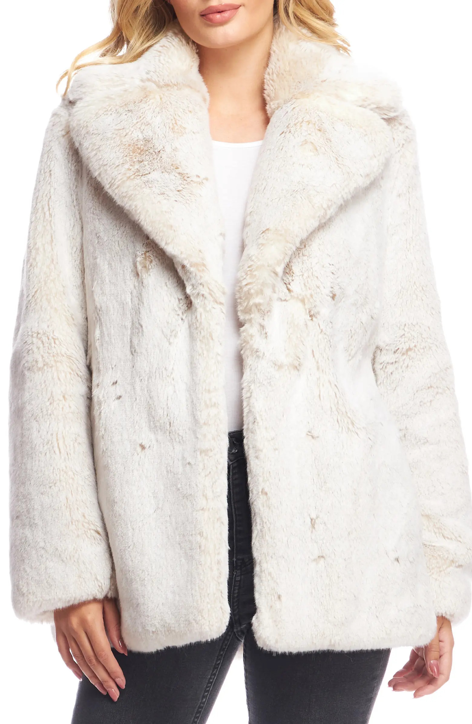 Notch Collar Faux Fur Coat | Nordstrom