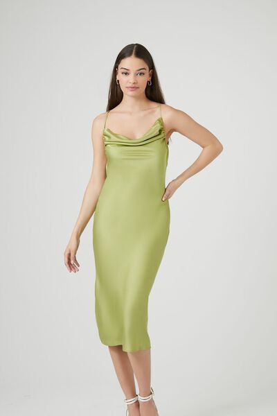 Satin Crisscross Cowl-Neck Dress | Forever 21 (US)