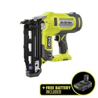 RYOBI ONE+ 18V 16-Gauge Cordless AirStrike Finish Nailer with 2.0 Ah Battery P326-PBP006 - The Ho... | The Home Depot