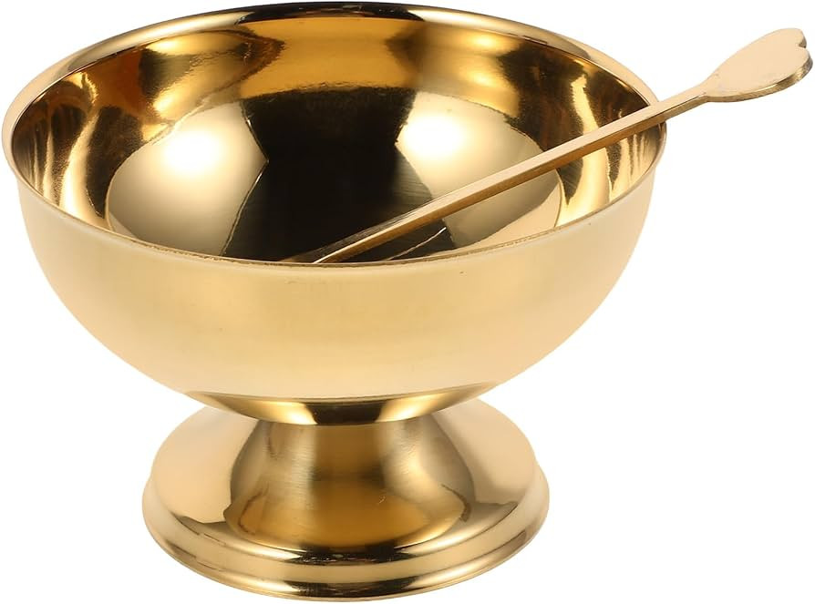 Uonlytech Footed Ice Cream Sundaes Cups Stainless Steel Dessert Bowl Reusable Pudding Bowl for Ho... | Amazon (US)