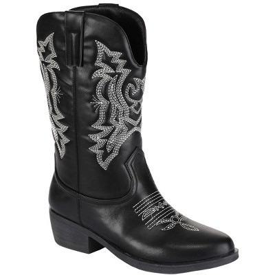HalloweenCostumes.com 5 Women Women's Black Cowgirl Boots | Cowboy Boots, Black/White | Target