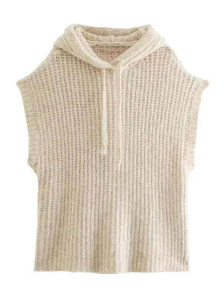 'Yaki' Sleeveless Hooded Knitted Sweater | Goodnight Macaroon