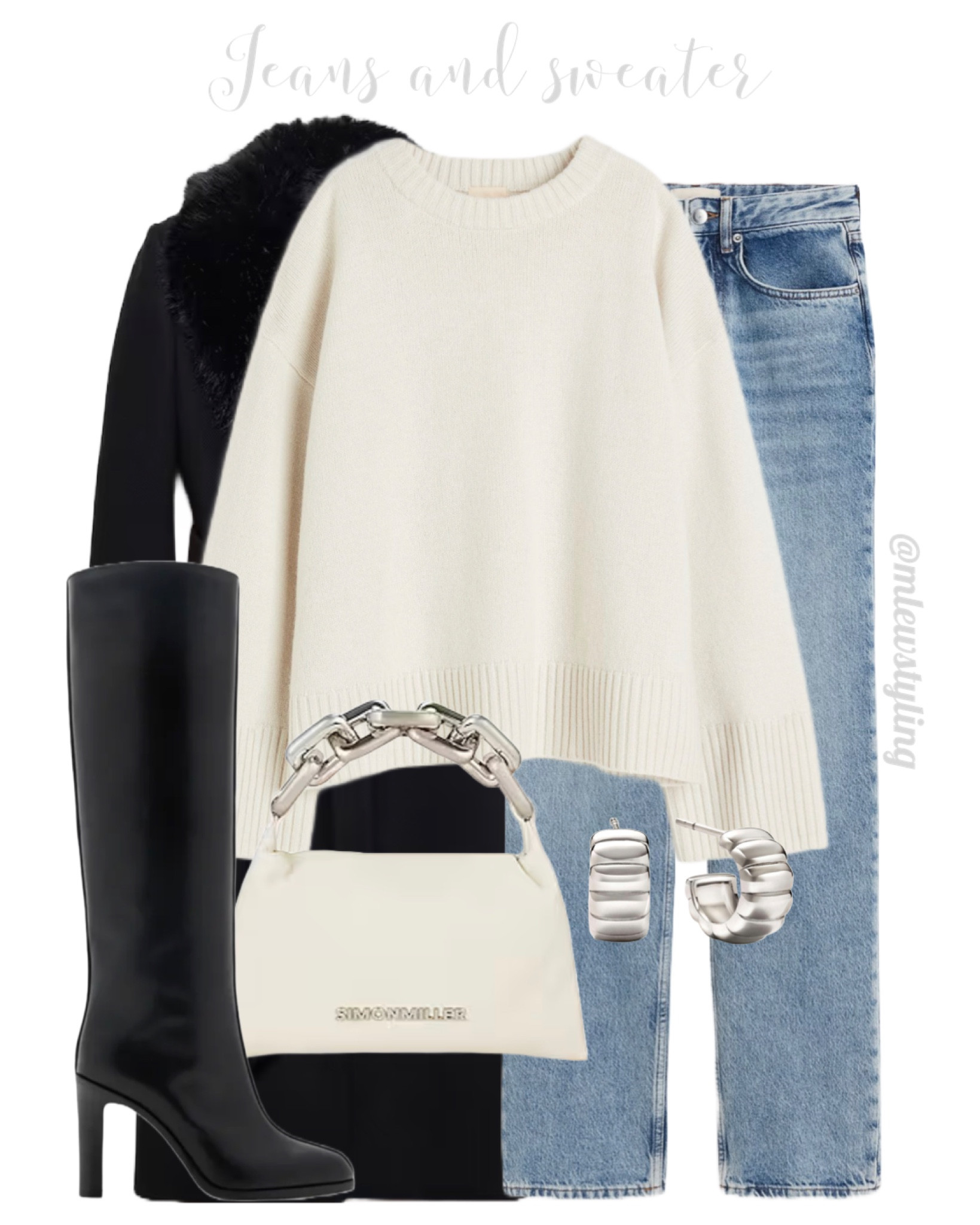 Easy weekend outfit with a cream coloured sweater, straight h&m jeans, black stiletto knee boots, and a black wool coat with a faux fur collar 🖤

Tags: winter fashion, neutral outfit, capsule wardrobe, cute outfit ideas, daily looks 

#LTKshoecrush #LTKSeasonal #LTKitbag