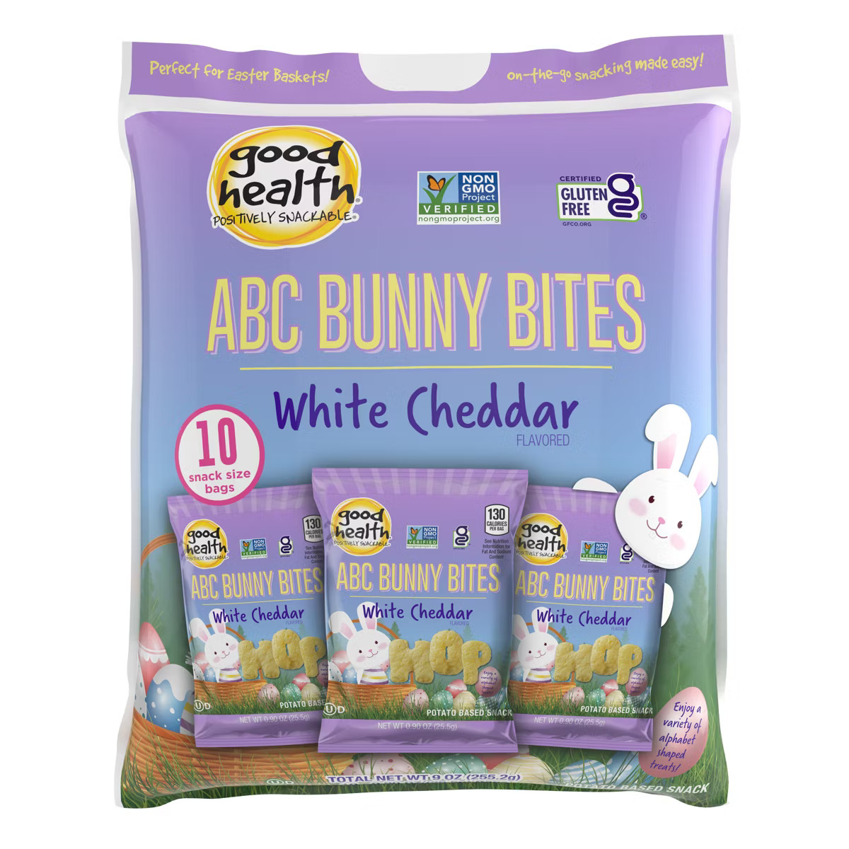 Good Health Easter ABC Bunny Bites White Cheddar Snack Bags - 10ct | Target