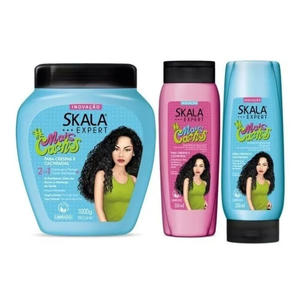 Kit Skala Mais Cachos Potão creme de pentear 1kg + shampoo 325ml e condicionador 325ml | Shopee (BR)