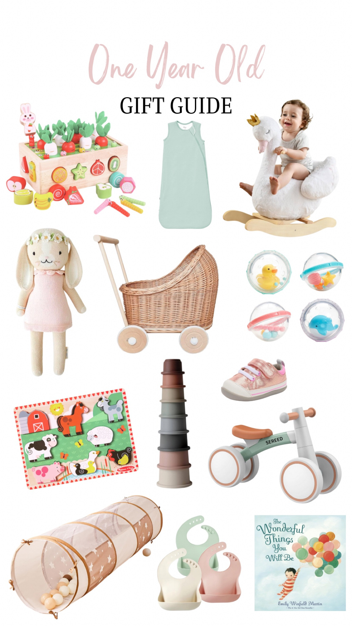 One Year Old Gift Guide! 

Holiday gift guide, Gifts for babies, Bath toy, rocker, puzzle, shoes, shopping cart, carrot cart, cuddle and kind, mini bike, tunnel toys, picture book, sleep sack

#LTKKids #LTKGiftGuide #LTKSaleAlert