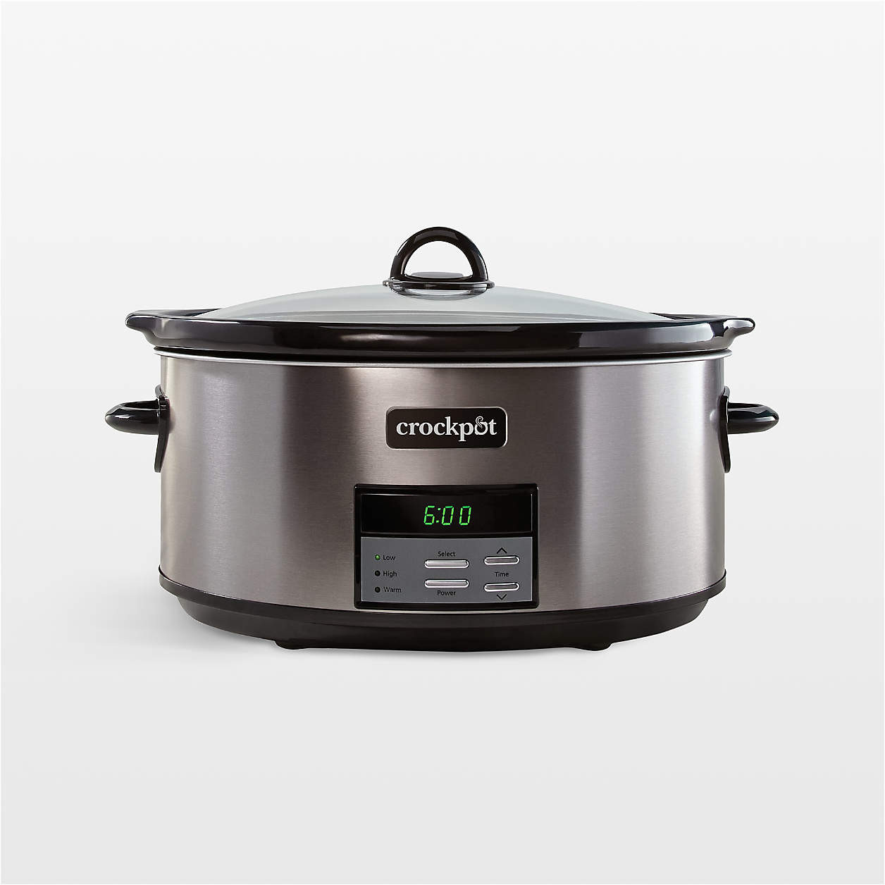 Crock-Pot Programmable 8-Qt. Slow Cooker in Black Stainless | Crate & Barrel | Crate & Barrel