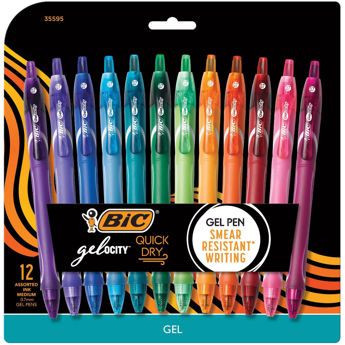 BIC Gel-ocity Quick Dry Gel Pens 0.7mm Medium Point Multicolor 12ct: Rubber Grip, Art & Stationer... | Target