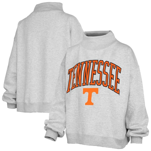 Tennessee Volunteers Pressbox Women's Nelson Texture Lingo Mock Neck Fleece Sweatshirt - Gray | Fanatics