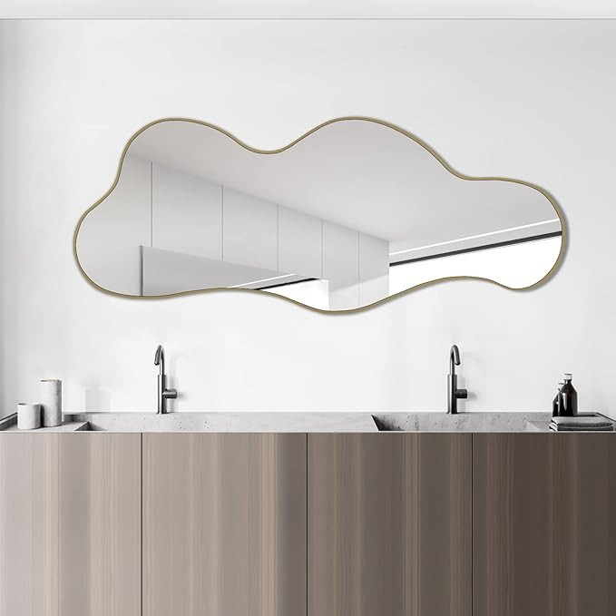 POZINO Irregular Wall Mirror, Asymmetrical Mirror, Cloud Shaped Mirror, Modern Mirror for Wall De... | Amazon (US)