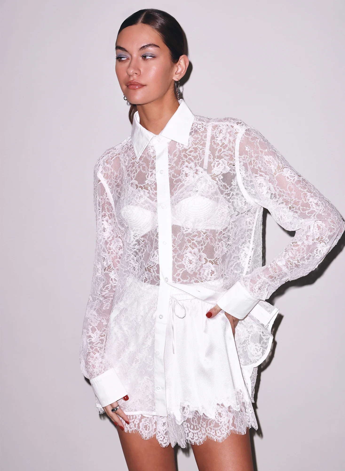 Ivory Juliet Lace Button Down | Fleur du Mal | Fleur du Mal