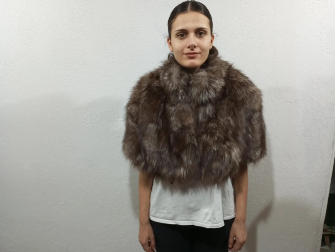 Crystal Fox Fur Stole Cape: Silky Soft Shawl Wrap - Etsy | Etsy (US)