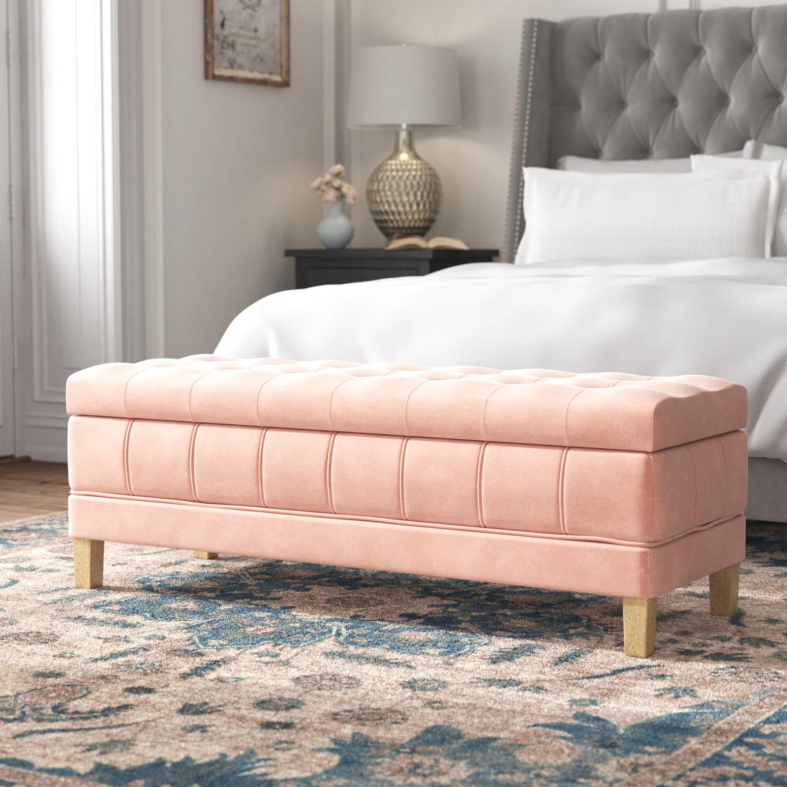 Gloria Velvet Storage Ottoman | Wayfair North America