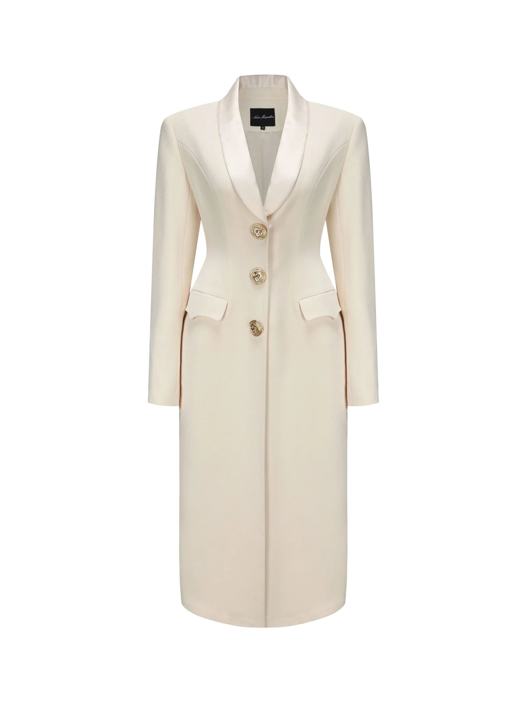 Evie Long Suit Jacket (White) | Nana Jacqueline