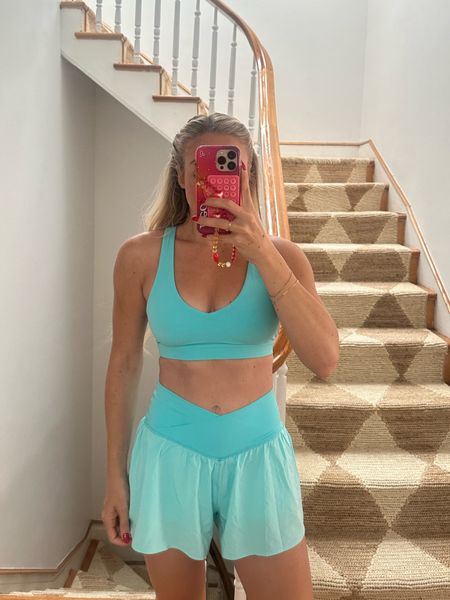 Cutest blue workout set on sale at Aerie 🩵 everything is currently 30-60% off on their site! 

#LTKFitness