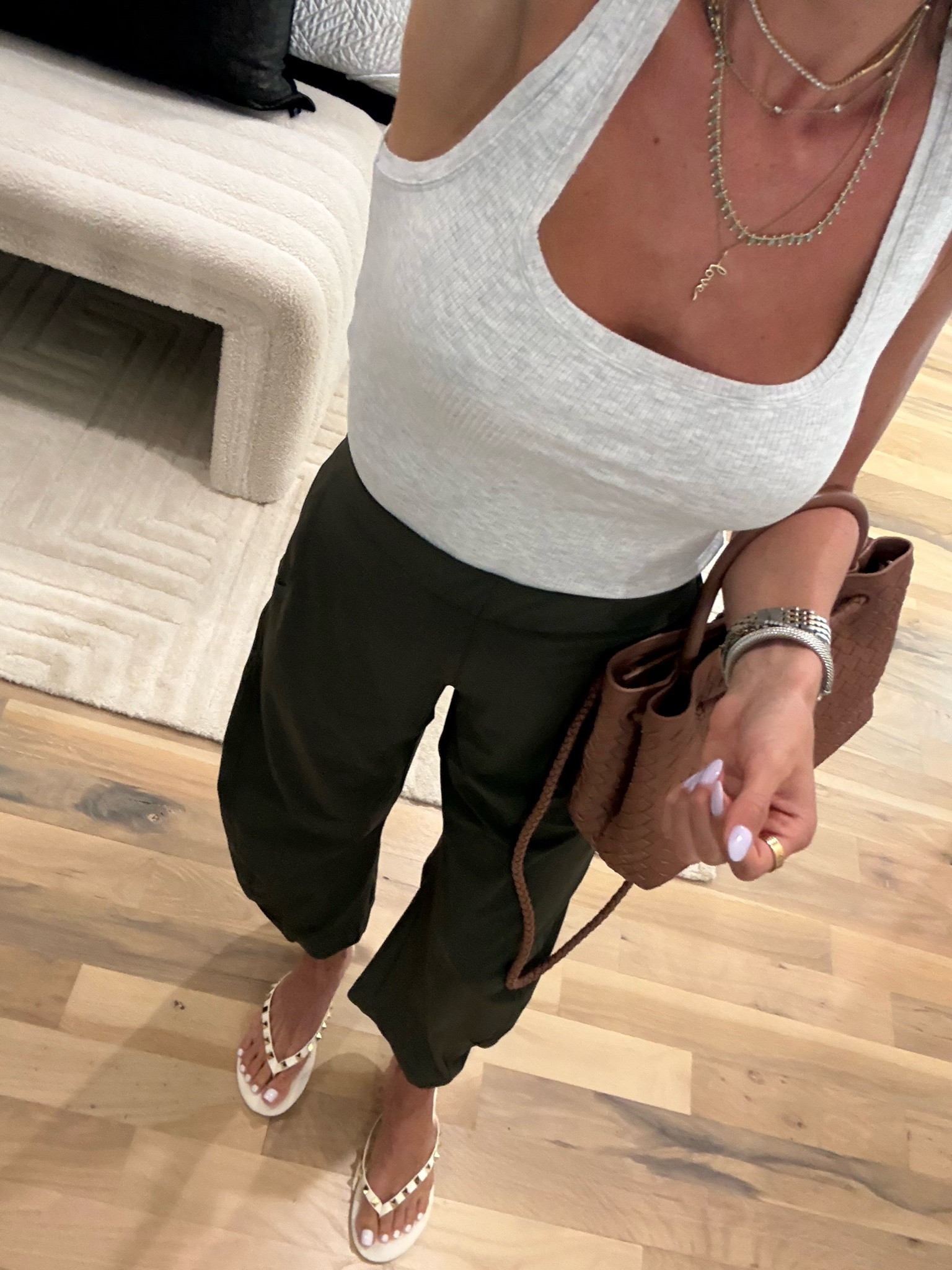 Ribbed tank top size s love the fit of this non wrinkle pants size 0 petite sandals fall outfit

#LTKSaleAlert #LTKPetite #LTKootd