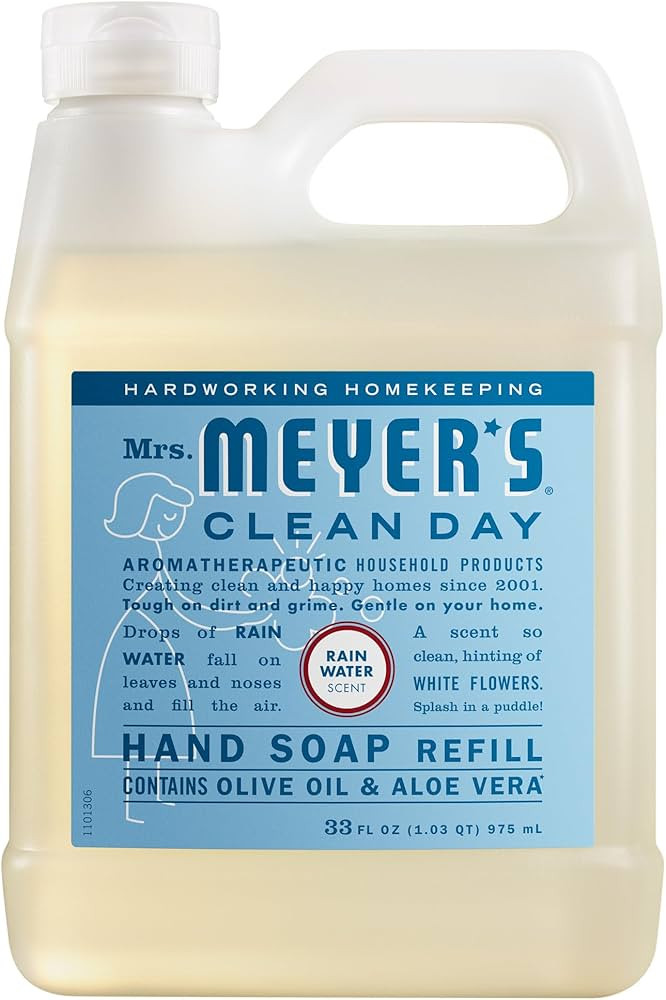 MRS. MEYER'S CLEAN DAY Hand Soap Refill, Rain Water Scent, 33 Fl Oz Bottle | Amazon (US)