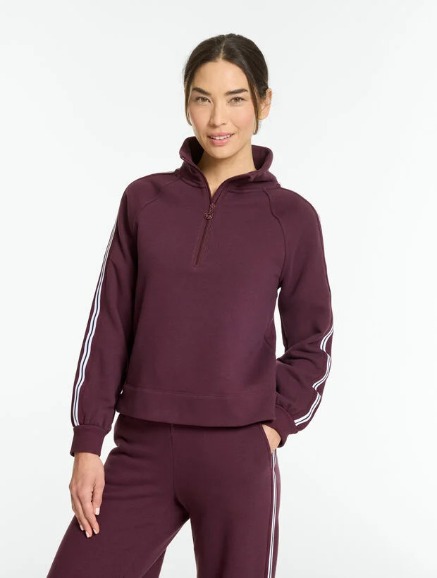 Cozy Fleece Half-Zip Pullover - Side Stripe | Talbots