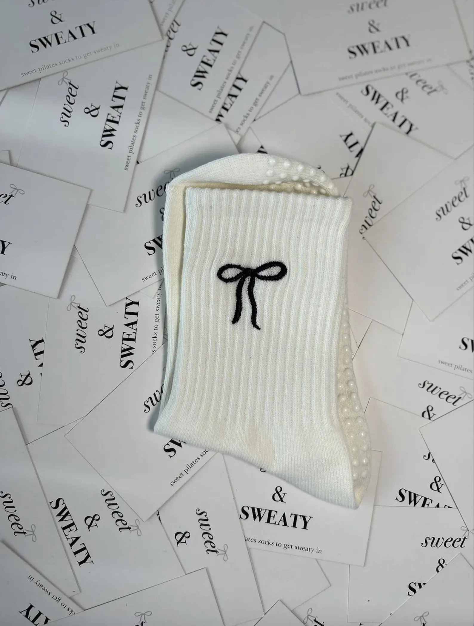 Sealed With a Bow Crew Pilates Grip Socks - Etsy | Etsy (US)