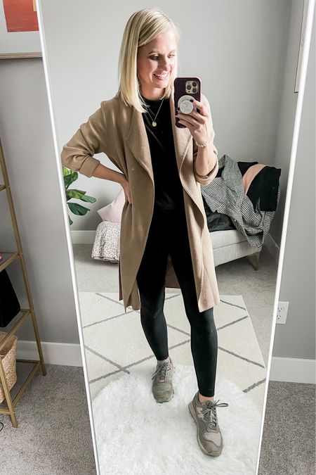 What I wore this week! I love this Amazon coatigan! It’s the perfect fall layering piece. Sizing details➡️ top- small || leggings- small || coatigan- small || shoes- 7.5 fit TTS (currently sold out) 

#LTKfindsunder100 #LTKstyletip #LTKSeasonal