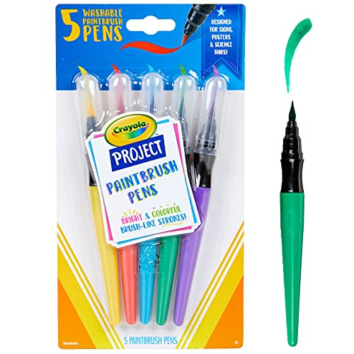 Crayola Washable No Drip Paint Brush Pens, Paint Set for Kids, 5 ct | Amazon (US)