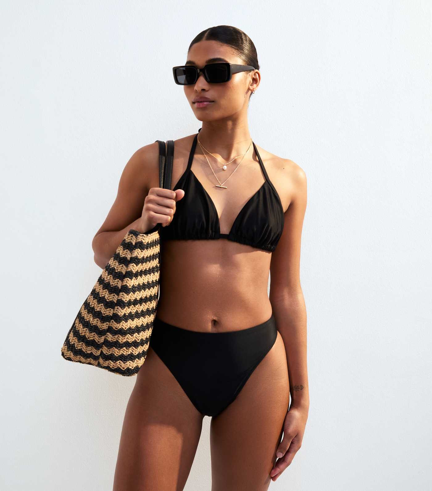 Mix and Match Black Basic High Leg High Waisted Bikini Bottoms  | New Look | New Look (UK)