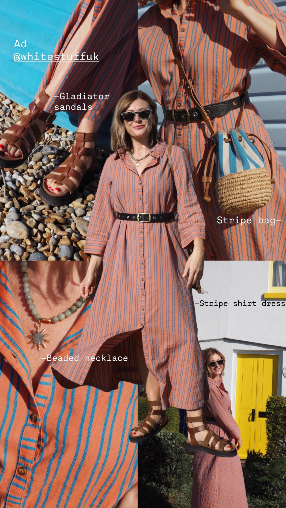 Stripe Shirt Dress
Staycation outfit
Spring dress
Gladiator sandals 
White Stuff
Wearing size 12
Ad

#LTKuk #LTKsummer #LTKspring