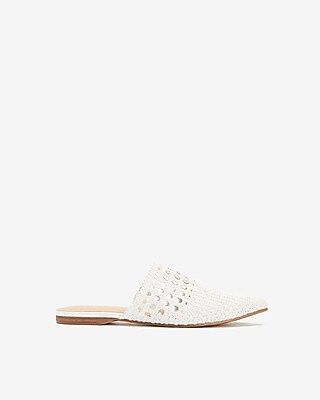 Woven Pointed Toe Mules White Women's 7 | Express
