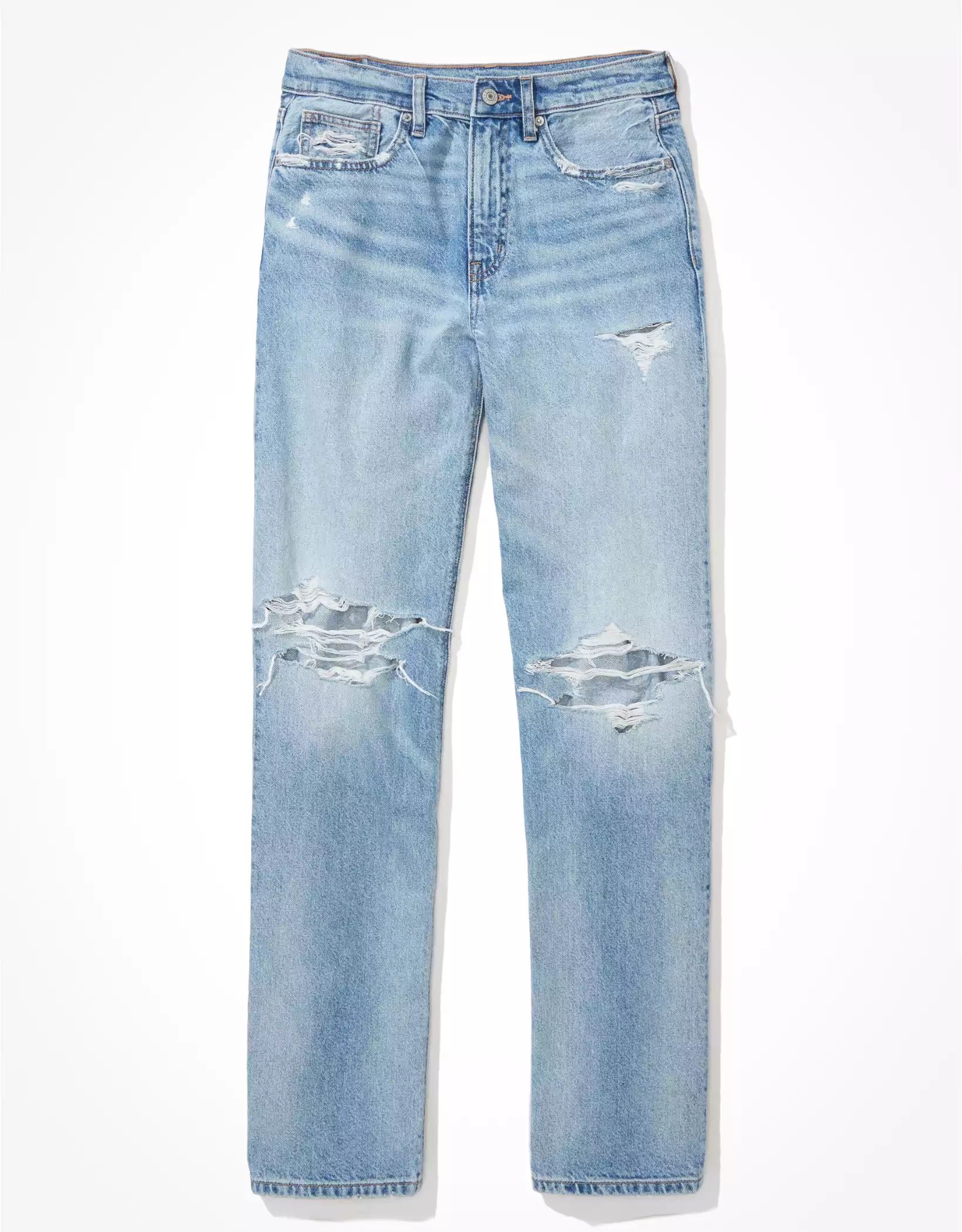 AE Ripped Low-Rise Baggy Straight Jean | American Eagle Outfitters (US & CA)