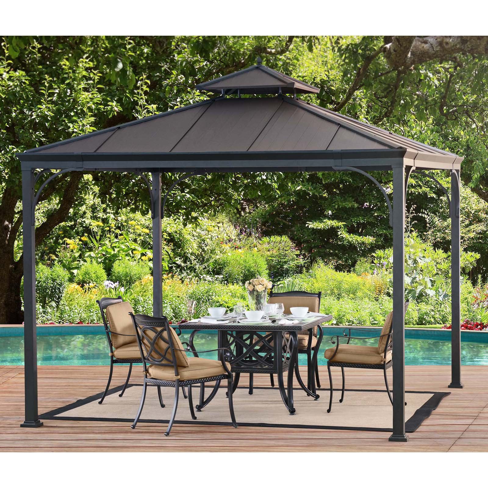 Sunjoy Harper Steel Hardtop Gazebo, 10' x 10' Outdoor Sun Shade Patio Shelter, Copper Finish | Walmart (US)