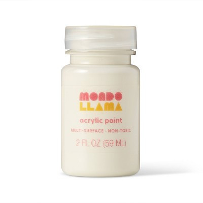 2 fl oz Satin Acrylic Paint White - Mondo Llama™: Multi-Surface, Non-Toxic, Water-Based Craft Paint, Age 13+ | Target