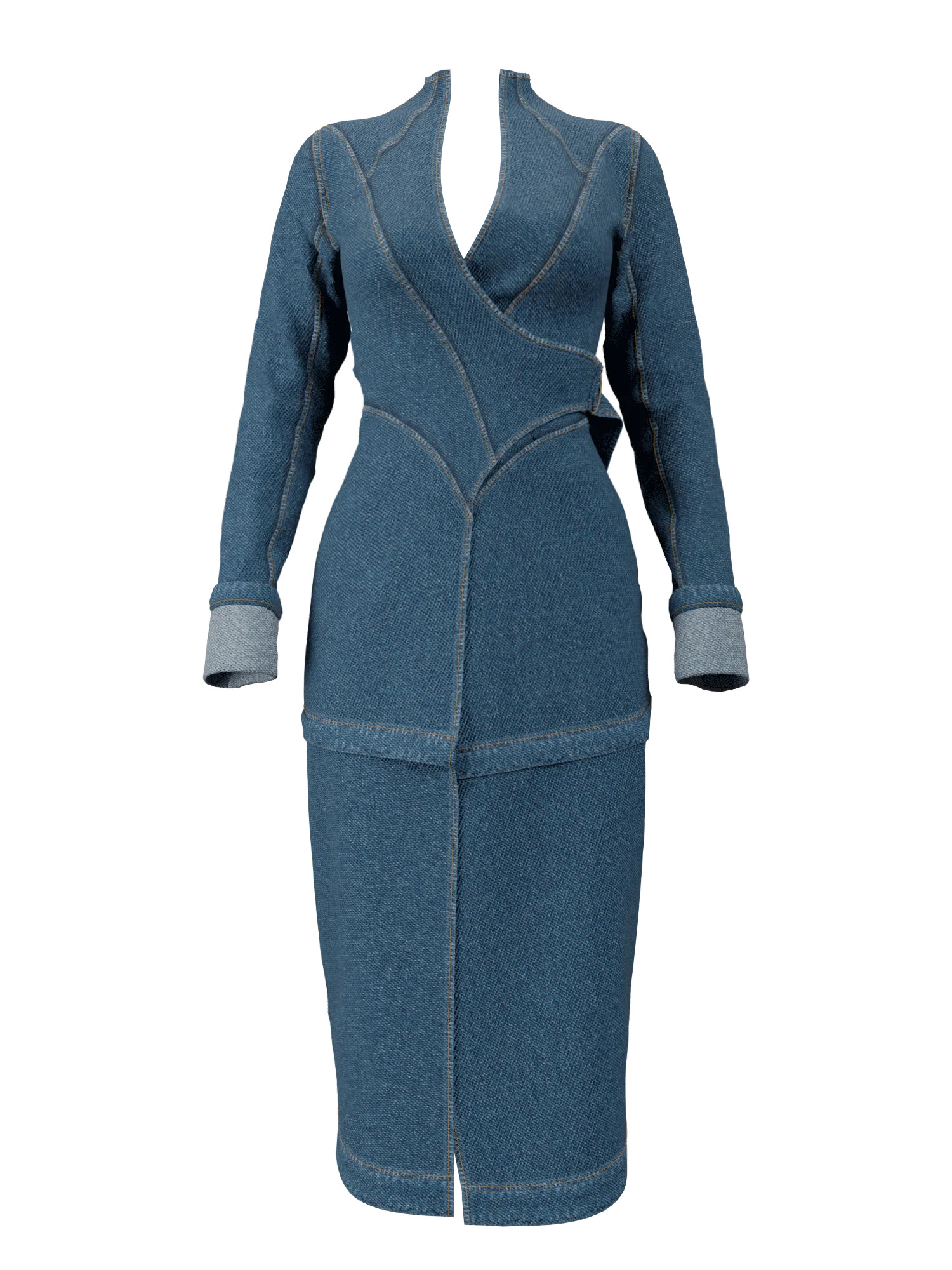 ANDREA IYAMAH CURVA JACKET - DENIM | ANDREA IYAMAH