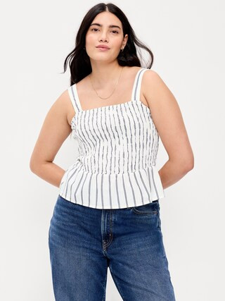 Smocked Peplum Tank Top | Old Navy (US)