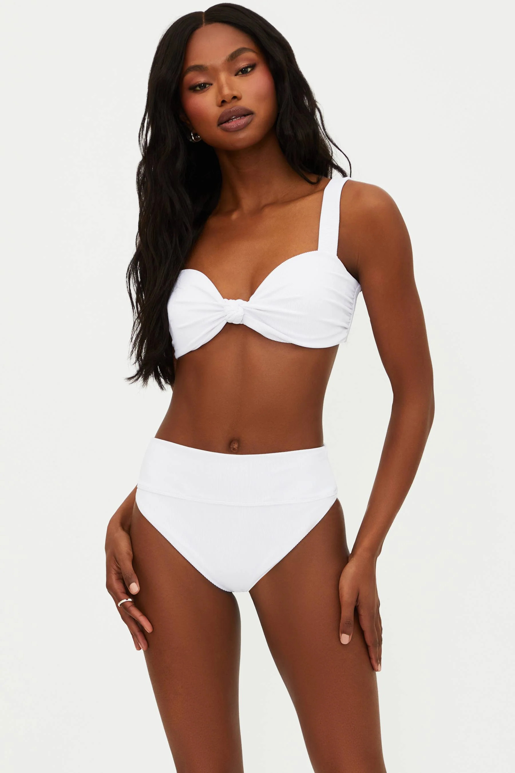 Sophia Bathing Suit Top White | Knot Bikini Top | Beach Riot | Beach Riot