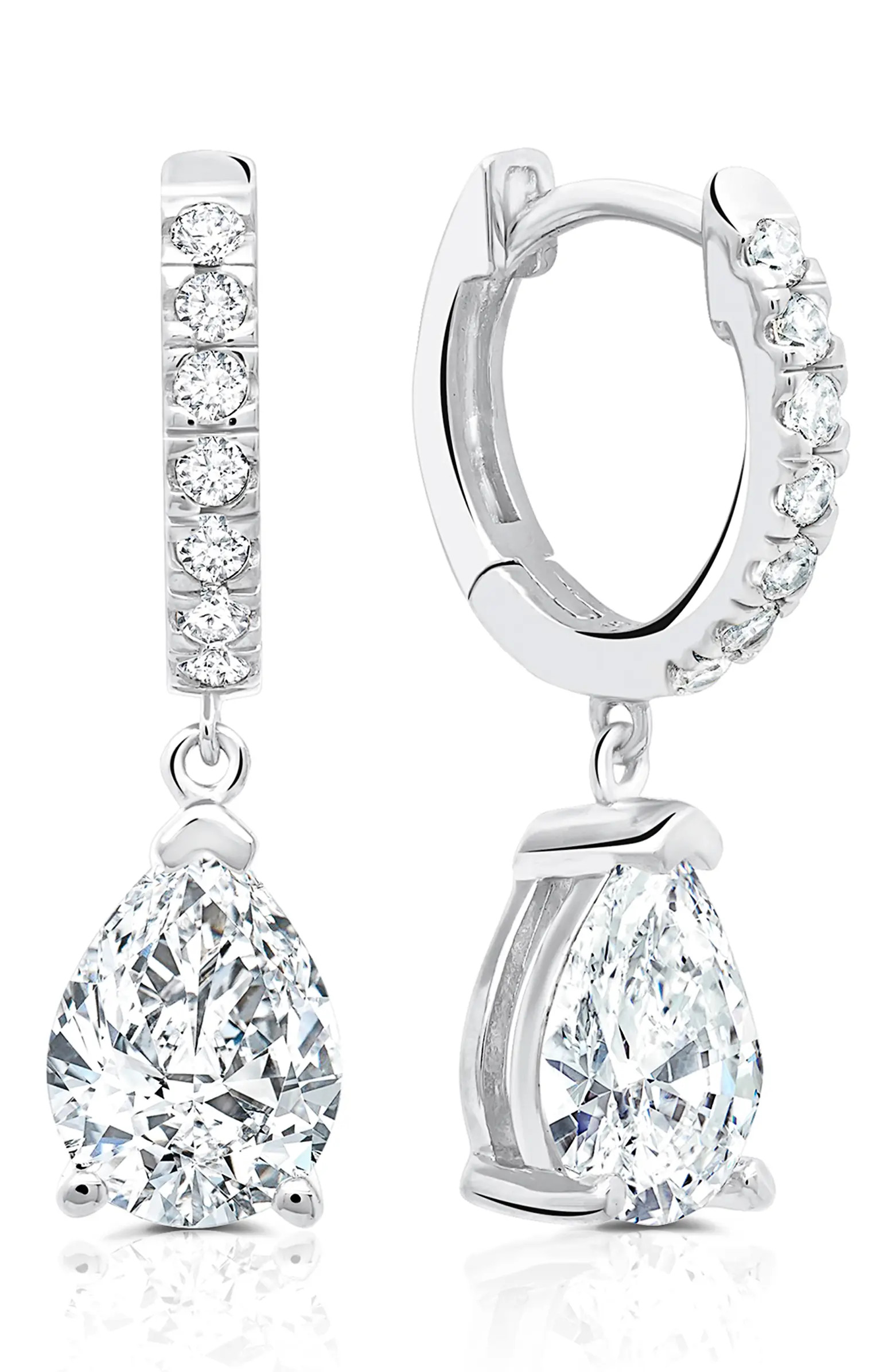 Crislu Cubic Zirconia Drop Huggie Hoop Earrings | Nordstrom | Nordstrom