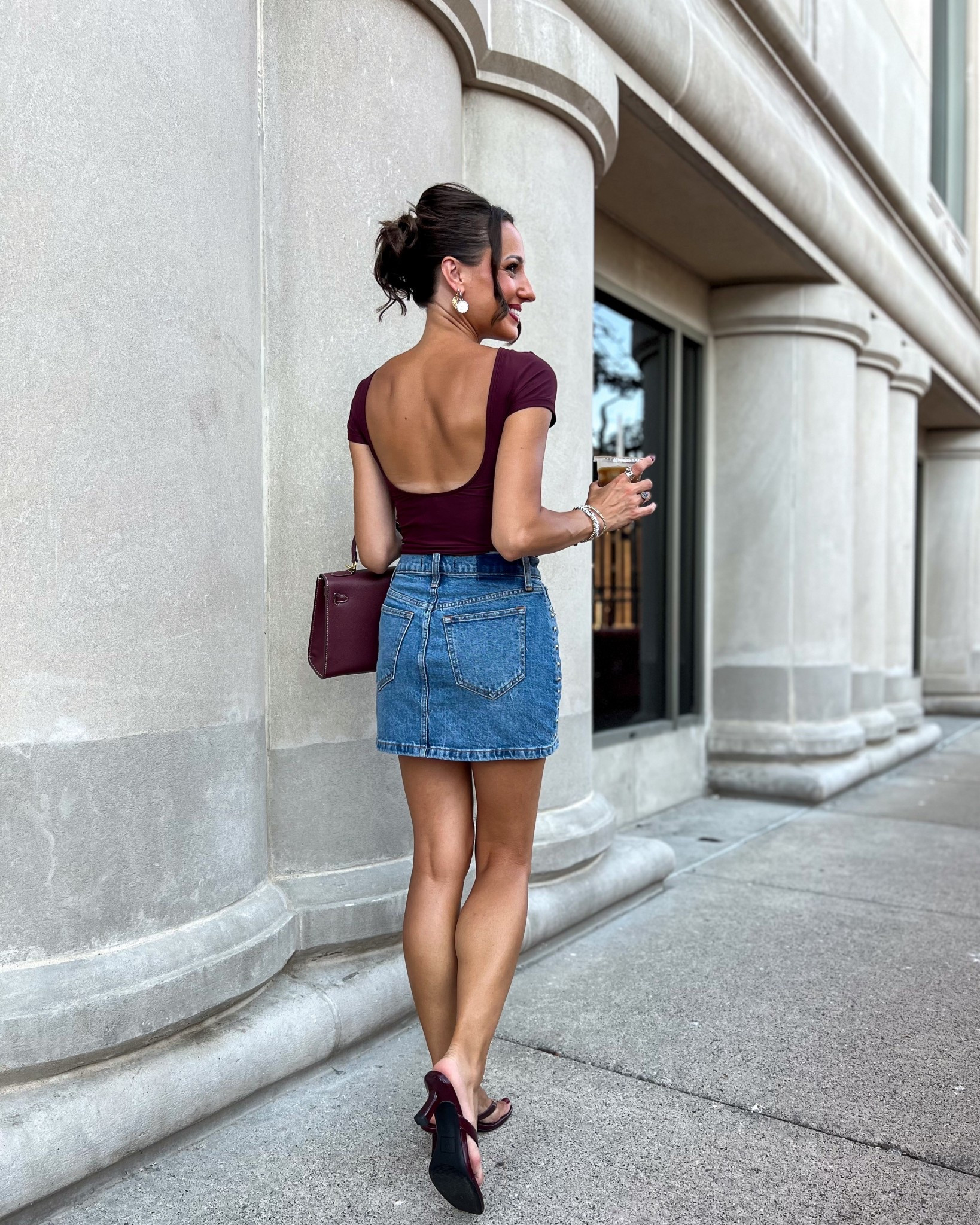 Backless tee runs tts (wearing a xxs) 
Studded denim skirt is on clearance and runs big, size down if you’re in between sizes (wearing a 23)

#LTKSeasonal #LTKPetite #LTKFindsUnder50