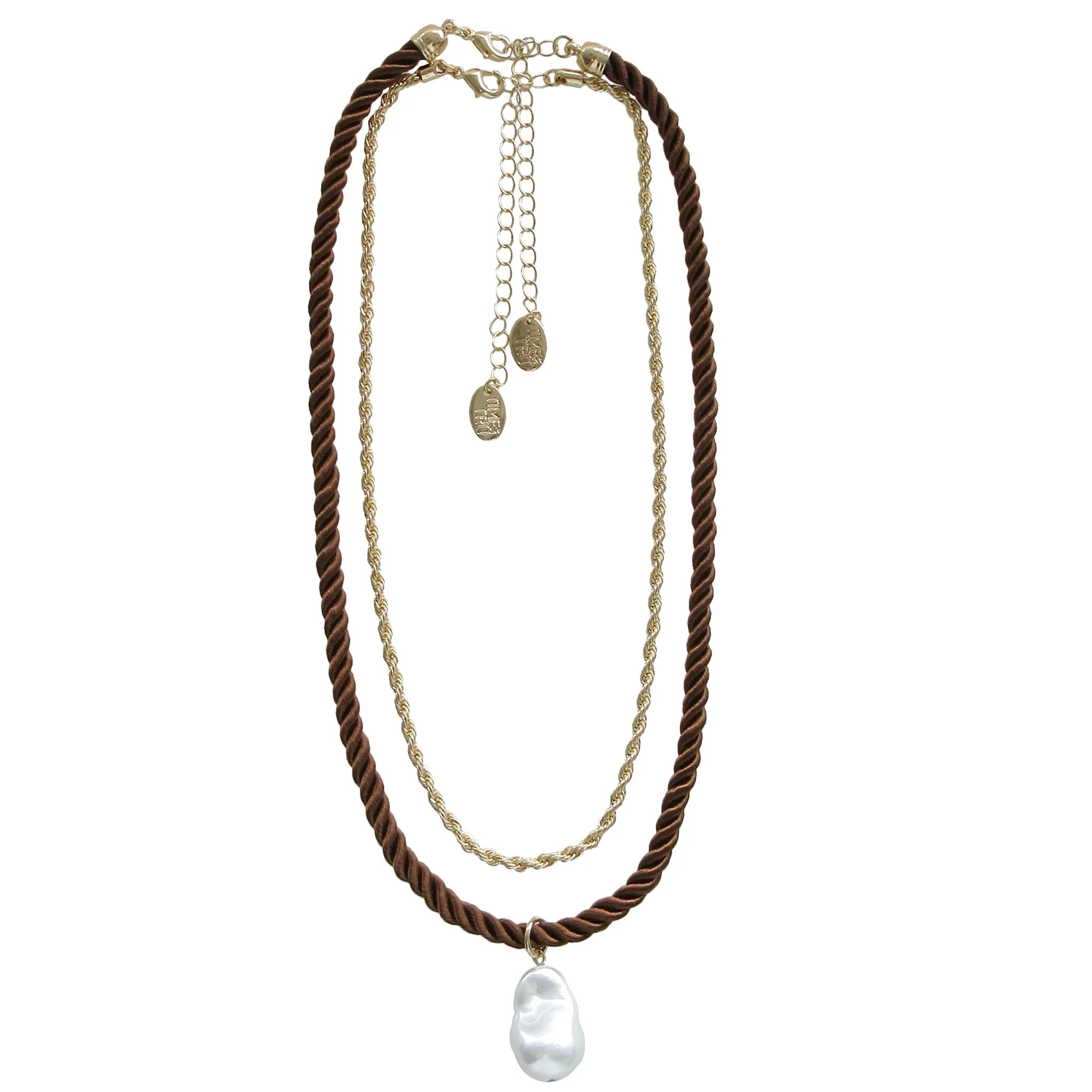 Time And Tru Women's Baroque Pearl Pandent 2 Piece Necklace Set | Walmart (US)