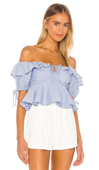 Maggie Top in Powder Blue | Revolve Clothing (Global)
