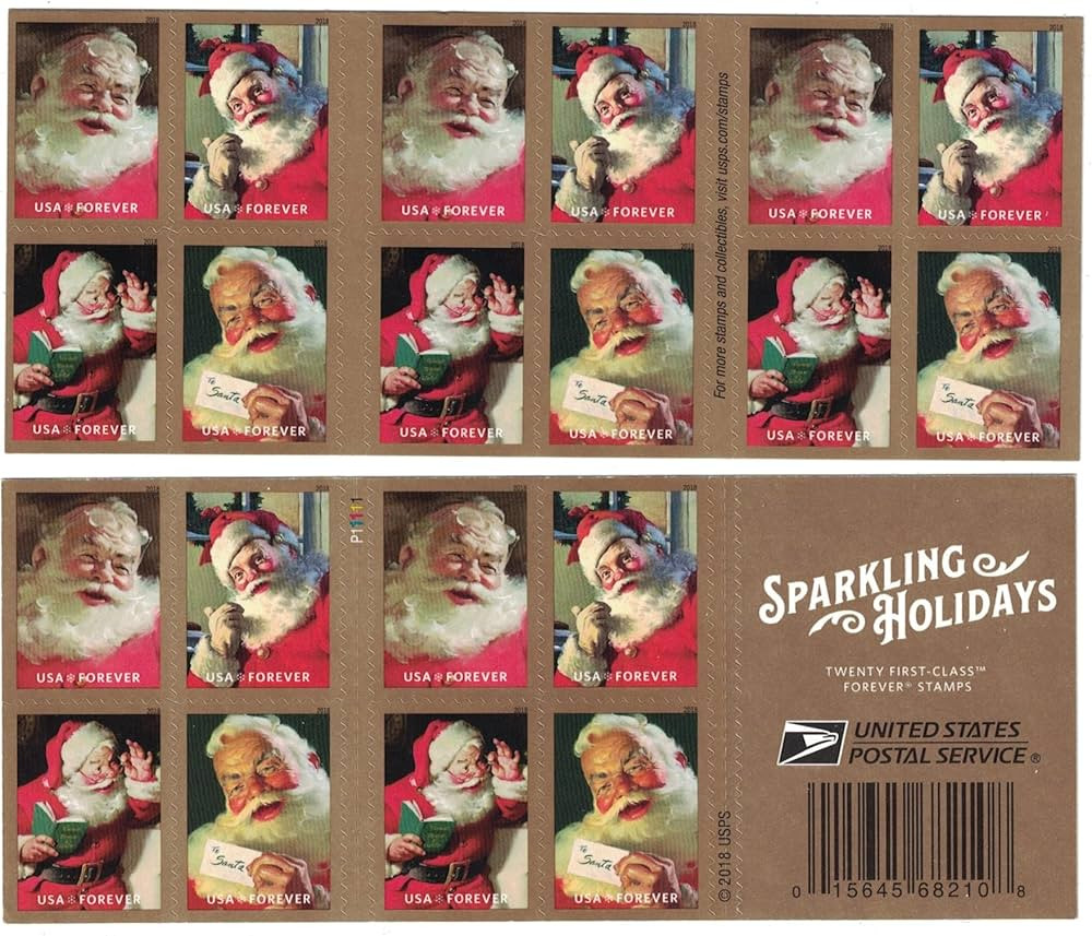 Sparkling Holiday Forever Postage Stamp 1 Books of 20 First Class US Postal Christmas Celebration... | Amazon (US)